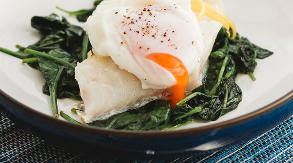 Poached Smoked Haddock With Egg & Spinach